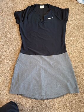 Nike Black Top with Gray Skirt Athletic Dress